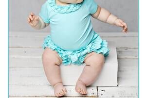 NEW LEMON LOVES LAYETTE baby girls' daisy onesie in blue tint